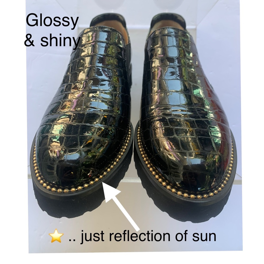 NEW! ⭐️ BROWNS Couture Black LEATHER Loafers ULTRA LIGHT - Picture 5 of 15